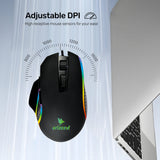 Arizone Wired Mouse with Adjustable DPI Switch and RGB Lighting – USB Computer Mouse for Laptop and PC