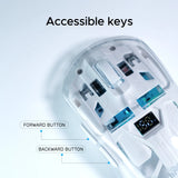 Arizone Wireless Mouse with Bluetooth & 2.4GHz, Rechargeable Type-C Charging, DPI Adjustment, Battery Indicator, Light Mode Switch, Forward/Backward Buttons