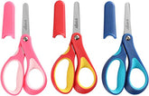 LIVINGO 5" Small School Student Blunted Kids Craft Scissors, Sharp Stainless Steel Blades Safety Handles for Children Cutting Paper, Assorted Color, 3 Pack