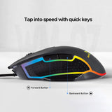 Arizone Wired Mouse with Adjustable DPI Switch and RGB Lighting – USB Computer Mouse for Laptop and PC