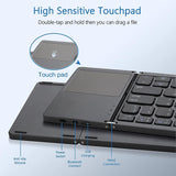 ARIZONE Wireless Mini Bluetooth 3.0 Foldable Keyboard, Wireless Bluetooth Keyboard with Touchpad