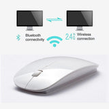 UP Slim Wireless Mouse, 2.4G Portable USB Optical Wireless Computer Mouse with USB Receiver, Adjustable DPI Compatible with Windows (White)