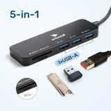 Arizone® USB Hub, 5 in 1 USB Port Expander, USB 3.0 Hub Multiport, USB Splitter with SD/TF Cards Reader
