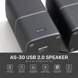 ARIZONE Portable Laptop/Desktop USB 2.0 Powered Multimedia Speaker with AUX Input, Computer Speaker System with Bluetooth