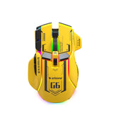 Arizone Tri-Mode Gaming Mouse with RGB Light, Fire Button, CPI Cycle, Bluetooth & 2.4GHz Wireless, USB Type-C Rechargeable Mouse with Forward/Backward Buttons